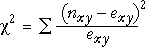 sum(nxy-exy)2/exy