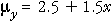 muY=2.5+1.5x