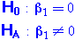 H0:b0=0, HA:b0!=0